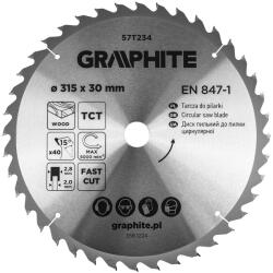 GRAPHITE Körfűrészlap, keményfém fogakkal, 315x30mm, 40fog (57T234)