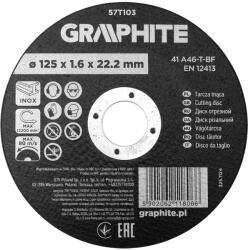 GRAPHITE Vágókorong fémhez, alumínium oxid 125x1, 6x22, 2 INOX 41 A46-T-BF, min. rendelés: 3db (57T103)