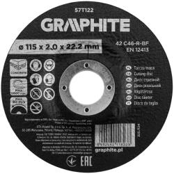 GRAPHITE Vágókorong kőhöz, korund süllyesztett furattal 115x2x22, 2 42 C46-R-BF, min. rendelés: 3db (57T122)