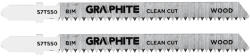 GRAPHITE Dekopírfűrészlap, T-befogó, BIM, 14TPI, 74/100mm, fa-rétegelt lemez, 2db (57T550)