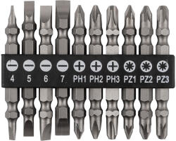GRAPHITE Csavarhúzó bitkészlet kéthegyű 10db (56T517)