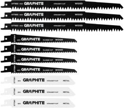 GRAPHITE Orrfűrészlap készlet, HCS, fémhez-fához, 10db (57T566)