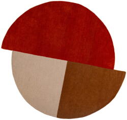 Flair Rugs Covor cărămiziu țesut manual, rotund, din lână ø 200 cm Mia Segment - Flair Rugs Covor