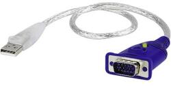 ATEN VGA - USB átalakító adapter, 1x VGA dugó - 1x USB 2.0 dugó A, 0, 35 m, átlátszó, ATEN