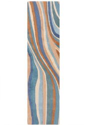 Flair Rugs Covor tip traversă albastru țesut manual din lână 60x230 cm Abstract Flow - Flair Rugs Covor