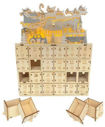 Fa Karácsonyi Adventi naptár LED világítással - vegyesbolt - 20 480 Ft