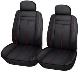 Autolife 2db-os Műbőr üléshuzat - Légzsákos / fekete-piros 80150 (80150_alf)