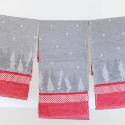 Polášek Egyiptomi pamut konyharuha téli mintával - 3 db - sz. 110 | Piros / szürke (35231661-01)