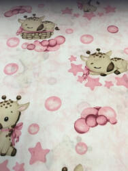 Hagyományos pólyahuzat 132×32 cm - Rózsaszín zsiráf