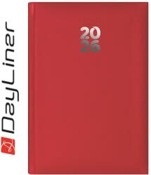 Dayliner Határidőnapló Pannon A5 heti, fehér lapokkal piros Dayliner 2026 (57877) - irodasziget