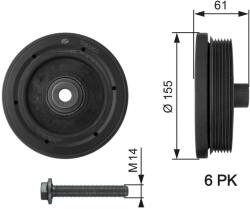 GATES Szíjtárcsa, főtengely GATES TVD1021A for FORD (TVD1021A)