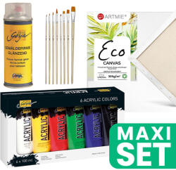  Alap festőkészlet ecsetekkel és fényes lakkkal