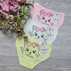 Aura Via Kislány bugyi 3db/cs hátul cica mintás 4-6 év 71072