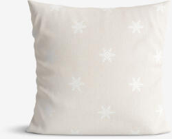 Goldea dekoratív párnahuzat natura - hópelyhek természetes alapon 40 x 40 cm