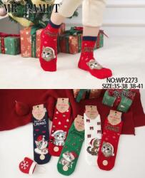 Női Pamut Normál szárú Zokni 5 Pár - Karácsonyi Mintás (WP2273)