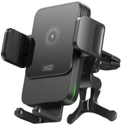 XO CX041 autós tartó vezeték nélküli töltéssel szellőzőrácsra 15W - fekete