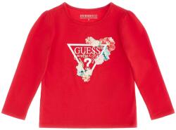 GUESS Червена тениска с дълъг ръкав за бебе момиче с цветя Guess