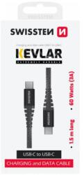 SWISSTEN Cablu Date Swissten Kevlar USB-C/USB-C 60W 3A 1.5m Gri