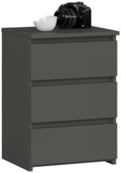 AKORD Comoda, placa laminata, 3 sertare, gri grafit, 40x35x56.8 cm (214473-AK) - edanco Comoda