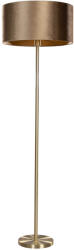 QAZQA Lábazatos lámpa sárgaréz lábbal és bársony ernyővel bronz színben 50 cm - Simplo (109203)