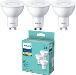 Philips Pachet 3 becuri LED Philips, GU10, 4.7W (50W), 380 lm, lumina alba calda (2700K)