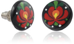  ZEMA Matyó fekete porcelán fülbevaló 9433-0002. B