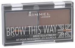 Rimmel Brow This Way szemöldökformázó paletta 2.4 g árnyék 002 Medium Brown