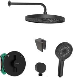 SANITINO - Set de duș cu baterie și corp încastrat hansgrohe, accesorii kielle, negru mat SANI21HKK400 (SANI21HKK400)