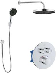 kielle Oudee - Set de duș cu baterie termostatată încastrată, pentru 2 consumatori, cu accesorii EcoSpare și corp montare, crom 20602SPT20 (20602SPT20)