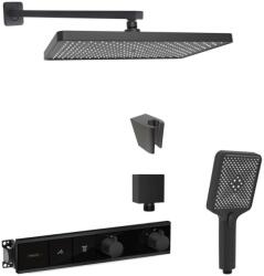 SANITINO - Set de duș cu termostat și corp încastrat Hansgrohe, accesorii kielle, negru mat SANI21HKK414 (SANI21HKK414)