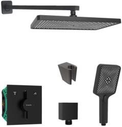 SANITINO - Set de duș cu baterie și corp încastrat hansgrohe, accesorii kielle, negru mat SANI21HKK401 (SANI21HKK401)
