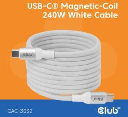 Club 3D Club3D mágneses USB-C kábel, 240W PD3.1, 480 Mbps, 2m, fehér (CAC-3032)