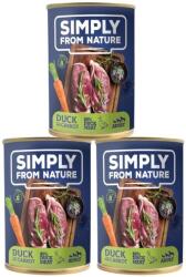 Simply from Nature Hrana umeda pentru caini, cu rata si morcov 3 x 400 g