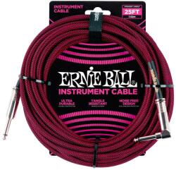 Ernie Ball 25' Braided Cable Black/Red