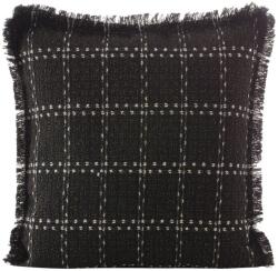 Eurofirany Dara kockás párnahuzat rojtos szegéllyel Fekete 45x45 cm (HS439757)