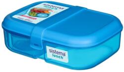 Sistema Háromrekeszes ételtároló doboz + joghurt tartó, 1, 1 l, kék (41946)
