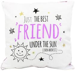 Nekupto díszpárna - "Csak a legjobb barát a nap alatt", 30x30 cm, pamut (NKDC6PLW005)