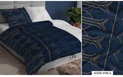 Karo Párnahuzat, Karo, 50x60cm, fehér-sötétkék, 100% szatén pamut, 1 db (2359727)