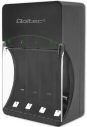 Qoltec töltő Ni-MH R03/AAA R06/AA akkumulátorokhoz, 300mA, 61x85x93mm (50653)