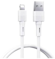 REMAX leya adatkábel, usb - lightning, 2.4a, gyorstöltő, 100cm, fehér, kompatibilis: Apple IPAD 2 / iPhone 5 / iPhone SE, 2016 (RC-C093 L-W)