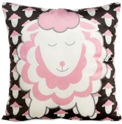 Eurofirany Kids bárány mintás bársony párnahuzat Fekete/rózsaszín 45x45 cm (HS404164)