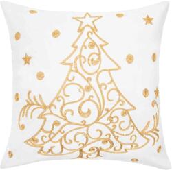 Spod Igły i Nitki Spod Igly i Nitki párnahuzat, karácsonyi minta, 45x45 cm, poliészter, fehér/arany (2334869)