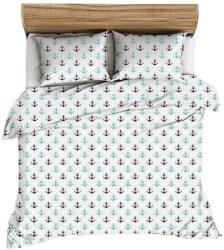 Karo párnahuzat 40x40cm, fehér-kék, pamut anyagú, kétoldalas mintával (2357331)