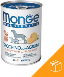 Monge Monoprotein Fruits Pate Konzerv Kutyáknak (Pulyka és Citrus) - 24x400 g - mancsbazis