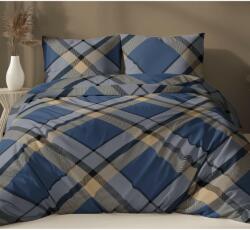 Karo párnahuzat 40x40cm, bézs és sötétkék, 100% szatén pamut, cipzárral (2359759)
