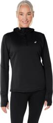ASICS Női sportos cipzár nélküli pulcsi Asics ROAD WINTER LITE-SHOW HOODIE 2012D279-001 - S