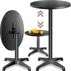 CASARIA Alumínium bárasztal Ø60 cm összecsukható - fekete (109703)