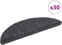 vidaXL 30 db sötétszürke öntapadó lépcsőszőnyeg 56 x 17 x 3 cm 3365680 (3365680)