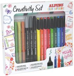 Alpino Set ALPINO Creativity, contine: 10 linere, 5 markere glitter, 3 carioca 2 capete si 2 markere pastel (MS-AR001015)