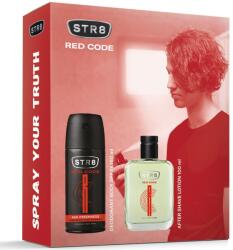 STR8 Red Code férfi ajándék szett: Aftershave, 100 ml + Red Code deo spray, 150 ml